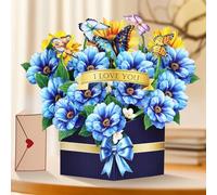 AOOTE Carte Fleur Pop Up, Cartes de Voeux Fleurs 3D, Carte Pop up avec Fleurs Coquelicot, Cartes de Vœux avec Enveloppe, Cartes cadeau 3D pour un anniversaire pour Maman, Grand-Mère, épouse