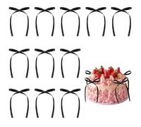 AOOTE Décor de Gâteau avec Nœud Noir, 20PCS Décorations de Gâteaux avec Nœud et Ruban, Décorations pour Cakes avec Nœud, Nœud en Ruban pour Anniversaire, Baby Shower, Fête de Mariage