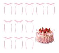 AOOTE Décor de Gâteau avec Nœud Rose, 40PCS Décorations de Gâteaux avec Nœud et Ruban, Décorations pour Cakes avec Nœud, Nœud en Ruban pour Anniversaire, Baby Shower, Fête de Mariage