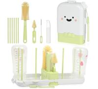 AOOTE Goupillon Biberon Silicone,Ensemble de brosses pour biberons | Kit Goupillon Biberon Silicone 6 en 1,Brosses biberon, tétine et paille, porte-brosse, égouttoir, distributeur et boîte