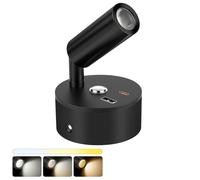 AOOTE Led Lampes Camping-car,Lampe 12V LED Caravane,Noir | 12V Lampe de Lecture Lit, 3 Températures de Couleur,Variateur Tactile, Lampes Camping-car avec Chargeur USB et Type-C