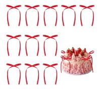 AOOTE Lot de 20 décorations de gâteau en forme de nœud rouge pour décoration de gâteau pour fête prénatale, anniversaire, fête de mariage, anniversaire de mariage