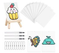AOOTE Magic Puffy Painting Set, 24PCS Puffy Popcorn Draw Texture Painting Kit, Éponge Magique pour Dessin 3D, Kit Papier Peinture Texture Mousse Magique avec Papier, Stylo, Chaîne, Chevalet