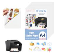 AOOTE Papiers Transparent Autocollants A4,26 Feuilles Papier Autocollant Imprimante, Vinyle Imprimable Papier Autocollant Étanche pour Imprimante à Jet d'Encre