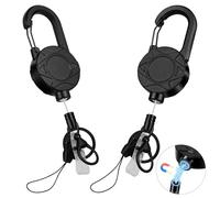 AOOTE Porte-badge rétractable, 2 pièces Bobine de Badge avec un câble en acier gainé de 31 pouces,Porte Badge Enrouleur Robuste pour Bureau, école, Clés