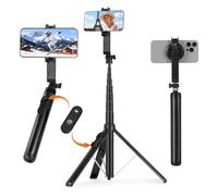 AOOTE Trépied Selfie Stick, 154cm Perche à Selfie avec Télécommande Bluetooth sans Fil & Clip pour téléphone, Extensible Trépied Téléphone Compatible avec iPhone/Android