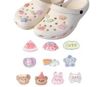 AOOTUERL 10Pcs Charme Chaussure, Décorations de Chaussures de Bricolage DéCorations De Chaussures De Dessin Animé Amusantes pour Femmes, Filles, GarçOns Et Adultes