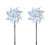 AOOTUERL 2 Pièces Moulin à Vent Réfléchissant, Moulin Anti-Oiseaux, Effaroucheur d'oiseaux pour Balcon, Réfléchissant Moulin à Vent Effaroucheurs Effrayer Away Jardin, Verger, Maison, Ferme