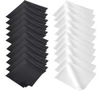AOOTUERL 20 PCS Lunettes Réutilisables Chiffon, Chiffons de Nettoyage Lunettes lavables, pour Lunettes, Lentilles, Tablettes,Écrans, objectifs d'appareil Photo et téléphones 18x15cm (Noir+Blanc)