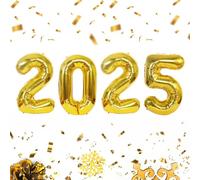 AOOTUERL Ballons Nouvel An 2025,4 Géant Décoration de Nouvel Feuille Aluminium Ballons,pour Année 2025 Décorations Nouvelle Fête Enfants décorations de fête de fin d'année