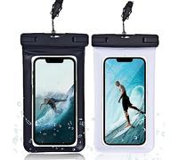 AOOTUERL imperméable à l'eau Housse étanche Universel Smartphone ipx8 certifié Compatible iPhone14/13/12/se Galaxy S23 /X/XS XSmax/xr/7/8/Huawei p30 / p20 jusqu'à 6,5 Pouces - Set de 2 - Noir Blanc