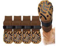 AOOTUERL Lot de 2 paires de chaussettes antidérapantes pour chien - Protection des pattes - Réglables - Antidérapantes - Pour éviter le léchage des chiens âgés sur un sol en bois dur