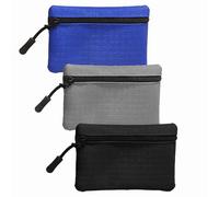 AOOTUERL Lot de 3 Porte-Monnaie à Fermeture éclair, Femmes Oxford Tissu Petit Porte-Monnaie, Fille Garçon Porte-Monnaie Portable, Mini Pochette Portable pour pièces de Monnaie(Noir+Bleu+Gris)