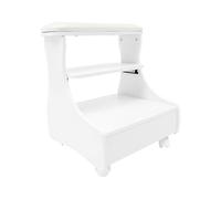 AOOUNGM Tabouret de pédicure mobile avec étagère, repose-pieds beauté, repose-pieds, soins des pieds pour spa, salon, massage, blanc