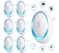 AOOWU Anti-moustiques ultrasoniques, 6PCS Répulsif Ultrasonique pour Souris, Anti-Rats, Silencieux Non-Toxique, Répulsif Intérieur Dispositif Anti Souris Insectes, Moustiques, Cafards, Rats, Araignées