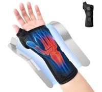 AOOWU Attelles pour Main et Poignet, Orthese Poignet avec 2 Plaques en Aluminium, Attelle Poignet Réglable pour Syndrome du Canal Carpien, Tendinite, Arthrite & Entorses, De Quervain, Pouce à Gâchette