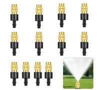 AOOWU buse de pulvérisation en laiton, 12PCS buses de brumisation filetées pour tube 4/7, buse brumisateur, buse d'atomisation cuivre réglable, buse d'irrigation directe en laiton, pour JardinTerrasse
