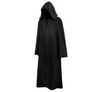 AOOWU Cape à Capuche Noire pour Halloween, Déguisement de Sorcière, Cape à Capuche Vampire pour se déguiser en Roi et en Prince, Carnaval et Les fêtes à thème, Noir, XXL