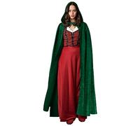 AOOWU Cape de Prince Adultes, Halloween Cape à Capuche Vampire,Costume de Prince pour se déguiser en Roi et en Prince, Carnaval et Les fêtes à thème, Vert Foncé, 150cm