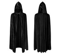 AOOWU Cape de Prince Enfants, Halloween Cape à Capuche Vampire,Costume de Prince pour se déguiser en Roi et en Prince, Carnaval et Les fêtes à thème, Noir, 100cm