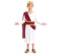 AOOWU Costume Grec Pour Garçon, Robe De Garçon Grec, Coiffe et Ceinture, L