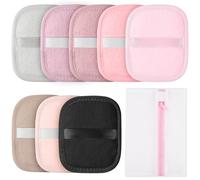 AOOWU Coton Demaquillant Lavable, 8PCS Disque Démaquillant Réutilisable, Lingette Demaquillante Lavable Double Face Disponible, Doux Microfibre Démaquillant, pour Nettoyage du Visage, Soins de la Peau