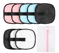 AOOWU Coton Demaquillant Lavable, 8PCS Disque Démaquillant Réutilisable, Lingette Demaquillante Lavable Double Face Disponible, Doux Microfibre Démaquillant, pour Nettoyage du Visage, Soins de la Peau