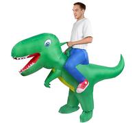 AOOWU Déguisement Gonflable Dinosaure, Déguisement Dinosaure Gonflable Adulte, Costume Gonflable Raptor, Dinosaur Mascot Party Costume Fancy Dress Cosplay Outfit Adult Costume fête d'halloween,Vert