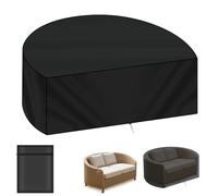 AOOWU Housse de Protection Canapé-lit Semi-Circulaire, 210D Oxford Housse Canape-Lit Exterieur, Housse Imperméable Lit de Jardin, Housse de Protection Salon de Jardin, 180*90*80CM, Anti-UV/Pluie/Vent