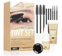 AOOWU Kit de Teinture pour Cils et Sourcils, 43g Kit de Coloration des Sourcil Avec Crème Couleur et Oxydant, kit pour Cils et Sourcils Gel, Teinture Sourcil Kit de Coloration, Formule Douce