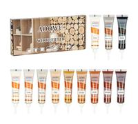 AOOWU Kit Reparation Parquet, 12 Couleurs Kit Reparation Bois, Mastic Bois Pâte, Kit De Reparation Stratifie, Kit De Réparation Pour Rayures Sur Plancher En Bois Dur, Fissures, Trous, Table, Porte