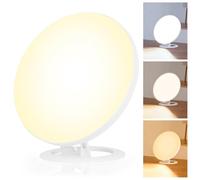 AOOWU Lampe Lumière Du Jour, Lampe de Luminothérapie 10000LUX-30000LUX, Lampe Solaire Compacte Sans Uv Avec 3 Températures De Couleur 10 Niveaux De Luminosité Avec Support Pliant Pour Maison Et Bureau