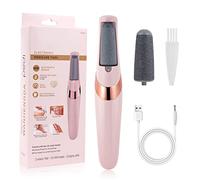 AOOWU Lime électrique pour pieds rechargeable par USB avec 2 vitesses de rouleaux de rechange et lumières LED, outil professionnel de soin des pieds pour talons craquelés, callosités et peaux mortes