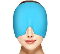 AOOWU Migraine Cap Bonnet, 180° Bonnet Migraine Relief Cap En Gel, Poche de Glace en Gel, Masque de Glace Anti migraine rafraîchissant, Réutilisable Masque Migraine Et Céphalées, Cold Therapy Relief