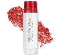 AOOWU Paillettes Visage Corps Festif - Flash Stick Rotatif Éclat Persistant pour Fêtes Musicales & Soirées - Sans Collant, Sécurité pour Peau Sensible,Rouge,15g