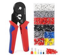 AOOWU Pince à sertir, 0,25-10mm² Pince à Sertir Cosse Electrique avec 1800PCS Cosses Electriques à Sertir, Pince Sertir les Cosses de Fils, Pince Electricien Cliquet Auto-Adjuvsable, Sertissage Précis
