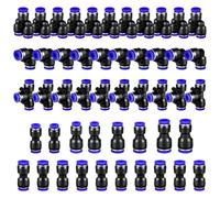 AOOWU Raccord Pneumatique, 48PCS 6mm Connecteur Pneumatique en Plastique, Kit de connecteur de Tuyau d'air à Pression Rapide pneumatique, connecteur Droit/coudé/té/séparateur et connecteur réducteur