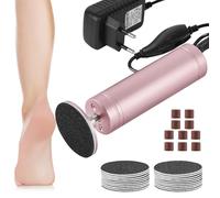 AOOWU Râpe à Pieds Pédicure Electrique, Electrique Lime pour Les Pieds avec 20 Tampons de Remplacement et 10 Anneau de Gommage des Ongles, pour Enlever Les Peaux Mortes des Pieds