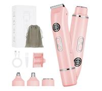 AOOWU Rasoir Électrique Pour Femme, 4 En 1 Rasoir Indolore Rechargeable avec Peigne à Dents, Tondeuse Femme Indolore, Tondeuse à poils de nez Sans Fil Pour la Visage, Bras, Jambes, Aisselles, Bikini