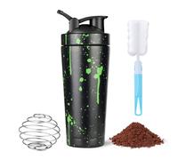 AOOWU Shaker à protéines 750ml, Shaker Protéiné de Acier Inoxydable avec Mixing Balle, Bouteille shaker de protéines Shaker Isotherme de Sport pour Boisson Protéinée Compléments Alimentaires en Poudre