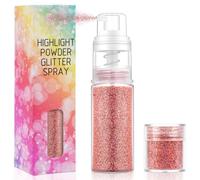 AOOWU Spray Paillettes avec Recharge - Poudre Scintillante Visage/Corps pour Mariages & Fêtes - Effet Lumière Immédiat - Rose