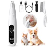 AOOWU Tondeuse Chien, Rechargeable Électrique Tondeuse de Pattes de Chien, Rasoir pour Chiens Chat Faible Bruit avec Lumière LED pour tailler poils de chien autour des pattes, des oreilles, du visage