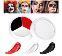AOOWU Visage Corps Peinture, 3 Couleurs Imperméable Fard Gras Peinture Corporelle Longue Durée Sécurité, Maquillage beauté Palette pour Enfants et Adultes, Théâtre, Carnaval, Scène, Clown, Cosplay