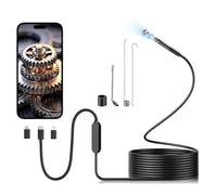 AOPICK Caméra Endoscopique, Serpent Endoscope 1080P WiFi Caméra d'inspection, Sonde Étanche IP67 de 7,9mm avec 6 LED pour Smartphone Android et iOS, iPhone, iPad, Samsung (3M Câble Semi-Rigide)
