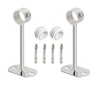 Aopin 2 trous de tuyau de 32 mm, longueur de 250 mm, adaptés pour un montage au plafond ou au mur, douille de bride de tringle à rideau, support de montage de main courante