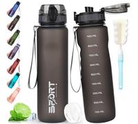 AOPREL Gourde de sport 1 l - Anti-fuite - Sans BPA - Avec échelle de capacité - Pour l'extérieur, l'école, le camping