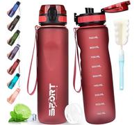 AOPREL Gourde de sport 1 l - Anti-fuite - Sans BPA - Avec échelle de capacité - Pour l'extérieur, l'école, le camping