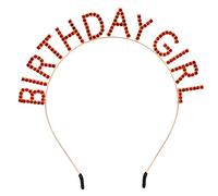 AOPRIE Bandeau d'anniversaire pour fille - Diadème d'anniversaire pour femme et fille - Couronne de princesse avec strass - Accessoires Happy Birthday - Doré et rouge