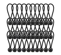 AOPRIE Lot de 30 Boules élastiques Noires très résistantes de 10,2 cm, Sangle d'arrimage résistante aux intempéries, 4 mm d'épaisseur - pour Camping, tentes, Cargaison, Maintien de Fils et tuyaux