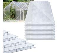 Aopunly 14x Plaques alvéolaires 4mm Découpables 121x60,5cm Polycarbonate 10,25m² Résistant aux UV Clair Plaques alvéolaires de serre Plaques alvéolaires